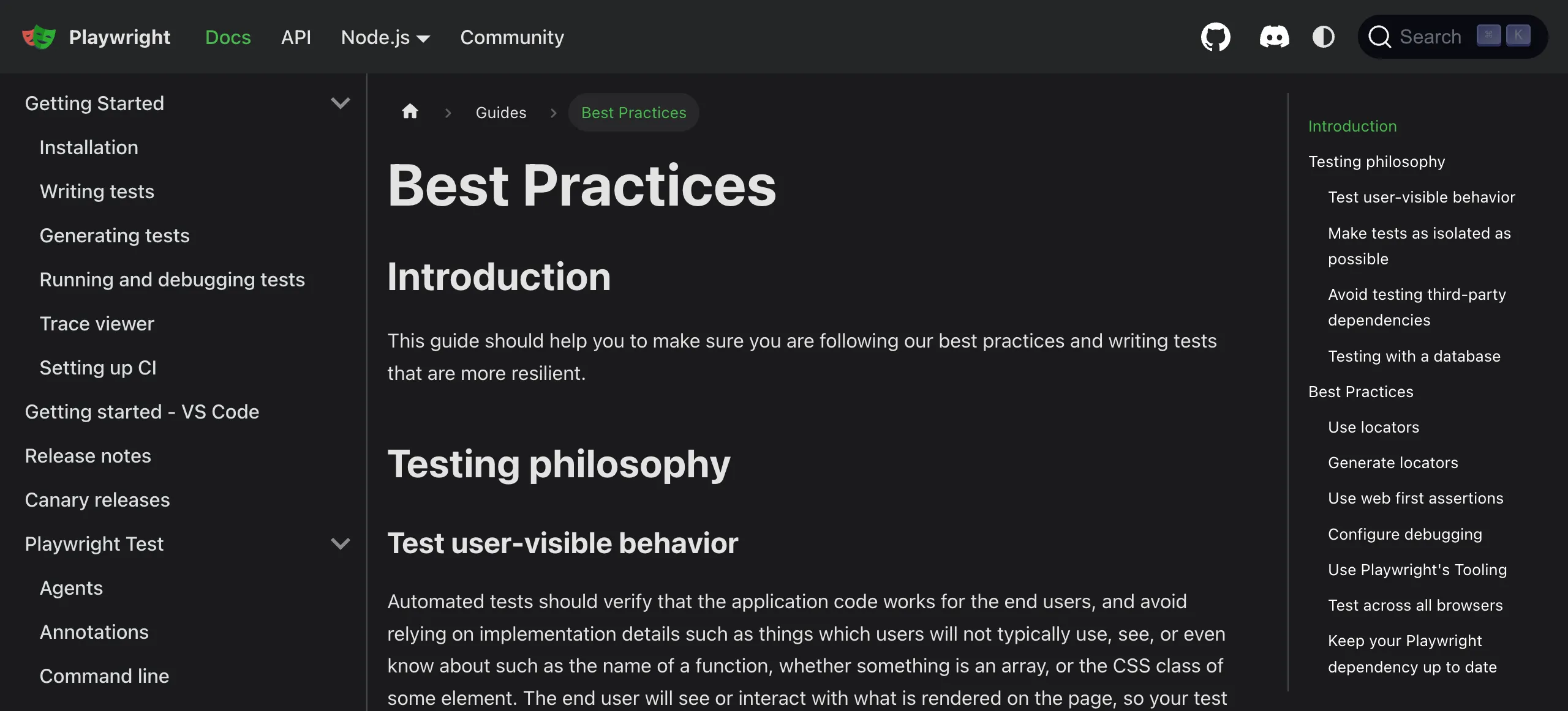 Playwright best practices guide