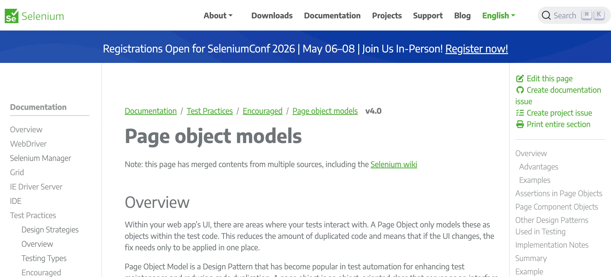 Selenium Page Object Model best practice guide
